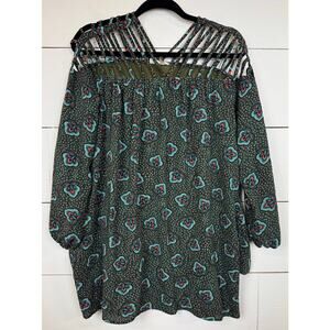 Entro Long Sleeve Green Blouse Women's Size Small